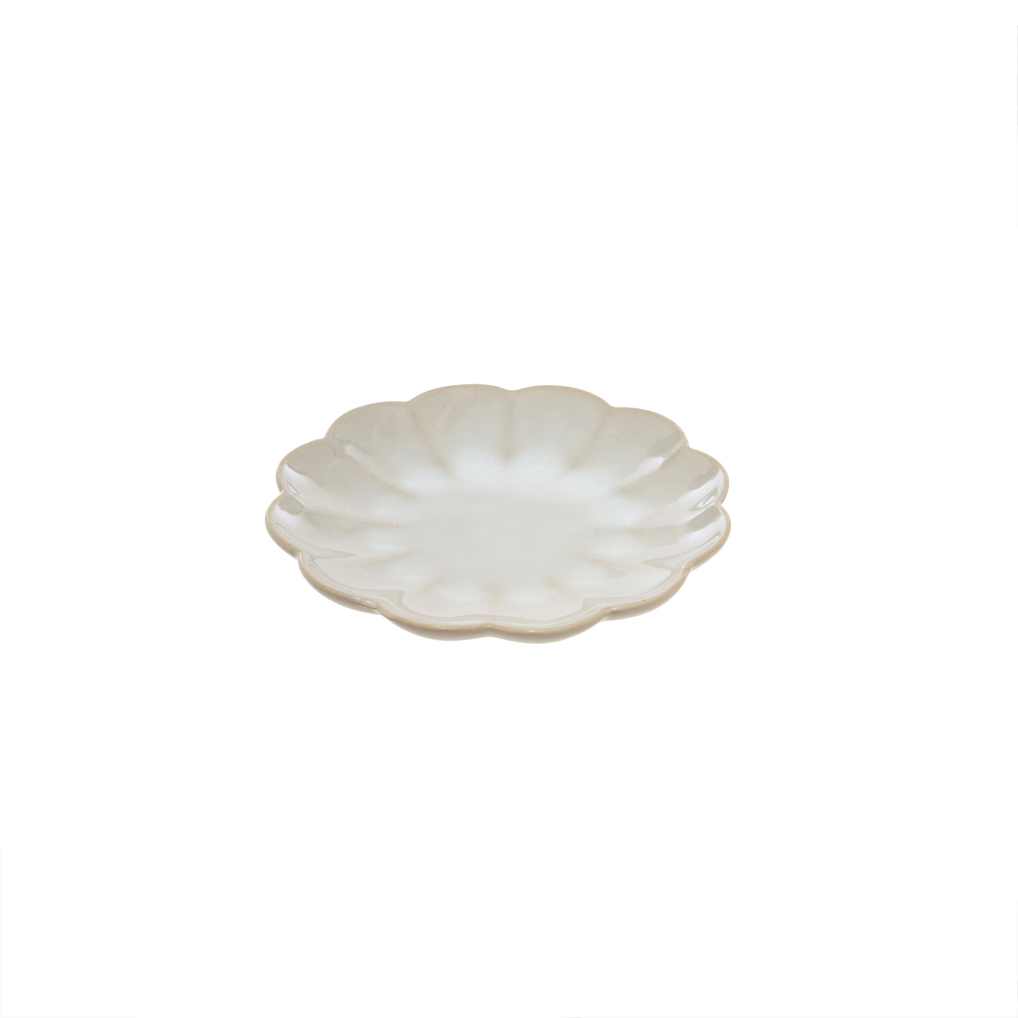 Scallop dessert plate, white