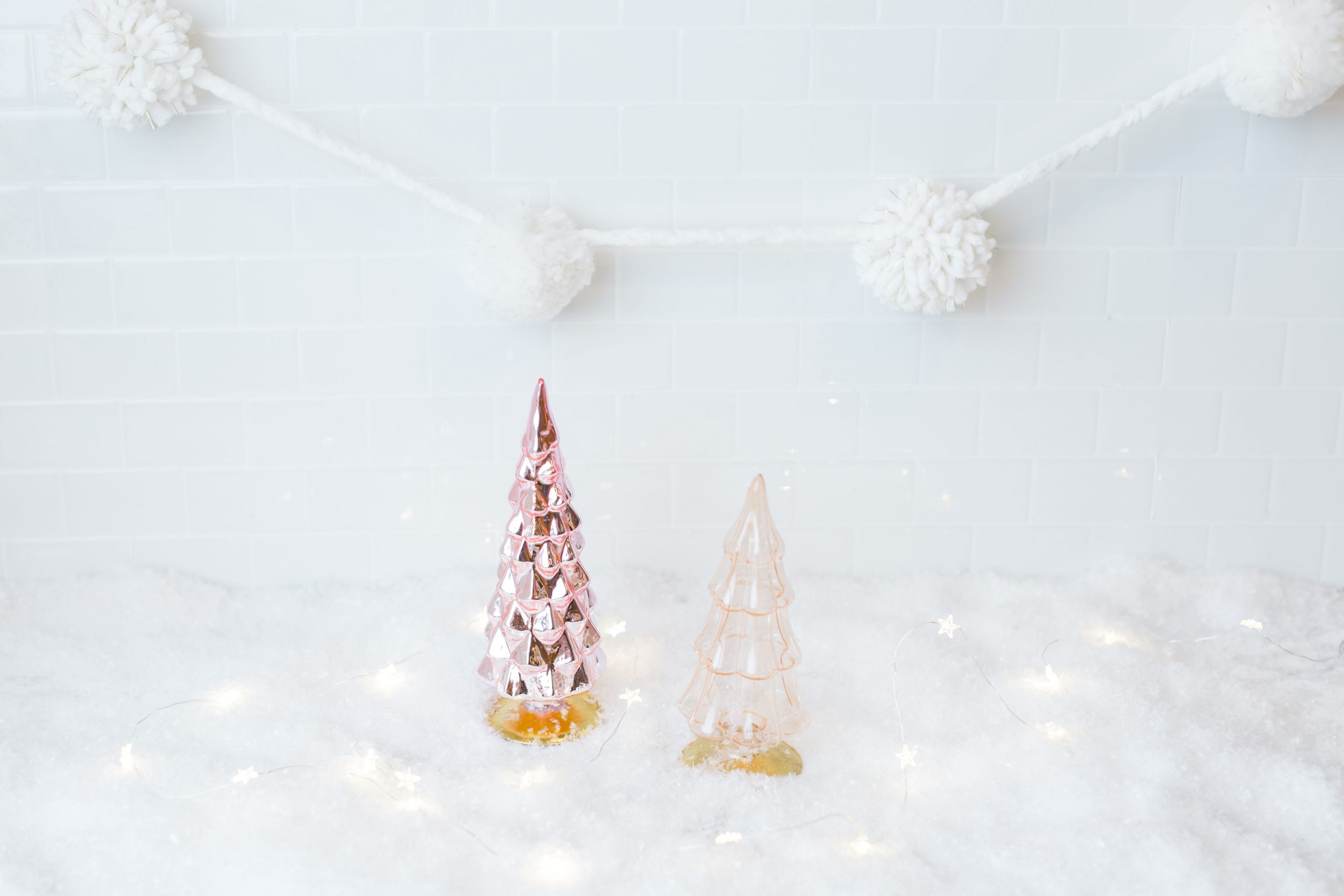 Gold Flecked Ivory Pom Garland