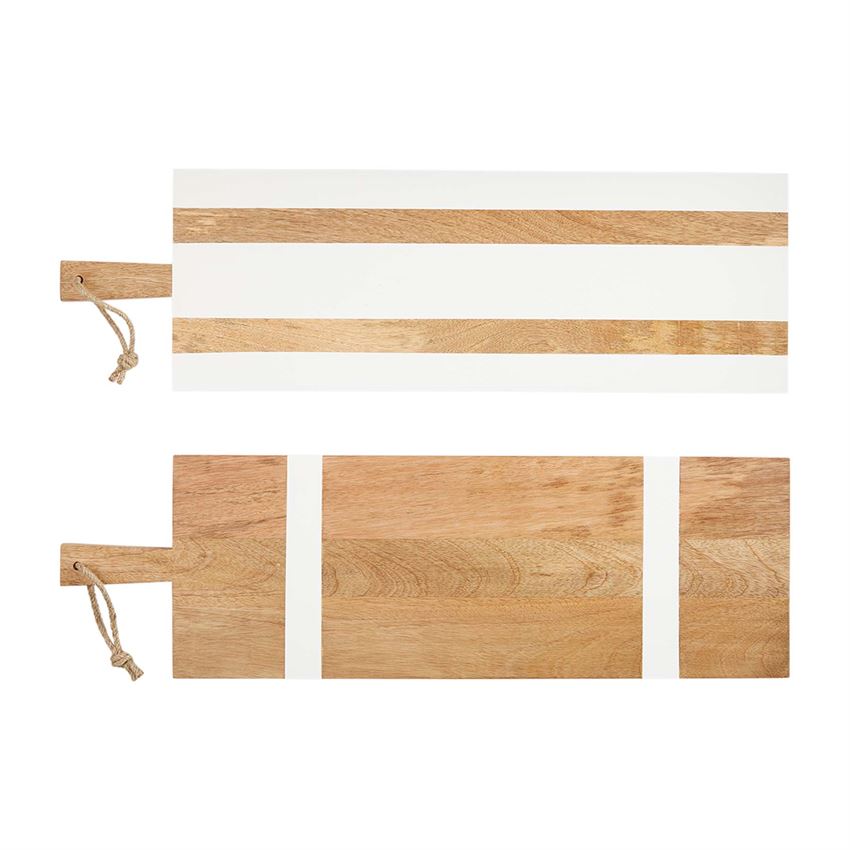 White and Natural Long Board with Long Handle